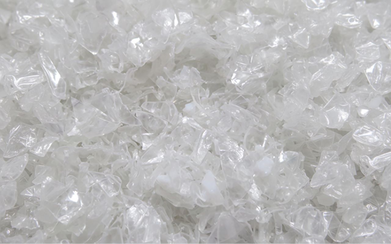Hạt nhựa PET Flake băm sạch màu trắng trong suốt chất lượng cao